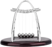 Newtons Cradle Balance Balls, Metal Kids Toys with Black Wooden Base and 5 Ba...