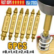 6pcs Damaged Screw Extractor Drill Bits Guide Set Broken Speed Out Bolt Screw