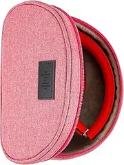 Geekria NOVA Headphone Pouch Compatible with Beats Studio Pro, Solo Pro, Studio, Studio 3, Solo 4, Solo 3 Case, Replacement Protective Travel Carrying Bag with Cable Storage (Pink)