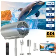 4K Mini Projector 12000 Lumen LED 1080P WiFi Bluetooth UHD Portable Home Theater