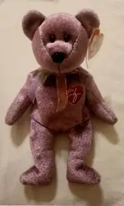2000 Signature Bear - Ty Beanie Baby, Gen 6, RETIRED, MINT, w/ heart tag cover.