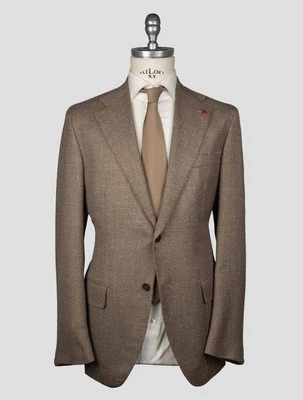 Isaia Brown Wool Silk Linen Blazer YX17 Man