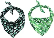 [Generic] Pet Supplies for Dog Puppy Lucky Collar with Green Scarf, Dog Collar, Pet Saliva Collar