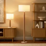 Eve White Marble Two Piece Lamp Set