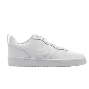 Nike 休閒鞋 Court Borough Low 2 女鞋 經典款 皮革 舒適 穿搭 大童 小白鞋 白 BQ5448-100 23.5cm WHITE/WHITE-WHITE