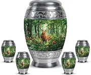 Deer Urns for Human Ashes - Urns for Human Ashes Adult Man - Small Urn for Human Ashes Keepsake - Green Cremation Funeral for Ashes Female Male - Memorial Urn for Mom (Combo of 5, 10" & 3")