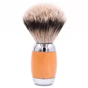 Taconic Shave Wood & Chrome Handle Handmade Silvertip Badger Shave Brush & Stand