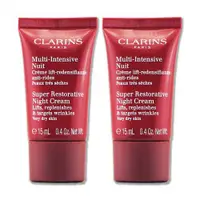 在飛比找ETMall東森購物網優惠-【CLARINS 克蘭詩】極緻活齡撫紋晚霜 15ml x 2