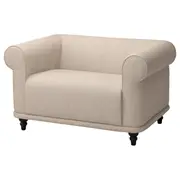 VISKAFORS 1,5-seat armchair, Lejde light beige/brown