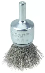 36283 Wolverine 3/4" Crimped Wire End Brush, .006" Stainless Steel Fill, 1/4" St
