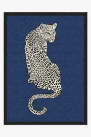 275' x 365' | Machine Washable Runner Rug | Kid & Pet Friendly | Indoor Rug | Jonathan Adler Snow Leopard Sapphire Tufted Rug | Ruggable