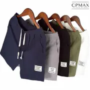 【CPMAX】 寬鬆男短褲 短褲男 休閒短褲韓國INS原宿貼標休閒短褲 復古素色 大尺碼短褲 亞麻男生五分褲【K94】