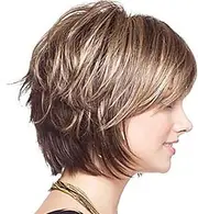 Short Blonde Hair Wigs with Bangs Wavy Hair Wig Heat Synthetic Hair Wigs for Women Daily Cosplay Natural Hair Wig Blonde One Size