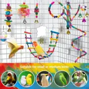 Parrot Ladder Takraw Ball Ring Colorful Bell Toy Budgie Cockatiel Cage Bird Toys
