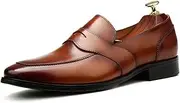 [Generic] Men's Shoes Mens Leather Shoes Wedding Oxford Shoes Handmade Mens Leather Dress Shoes Formal Shoes,Yellow,41
