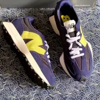 在飛比找蝦皮購物優惠-NEW BALANCE 327 深藍 黃N 復古 大N N字