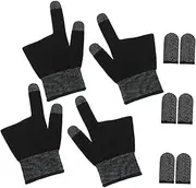 KONTONTY 2 Pairs Gaming Gloves Fingerless Touch Screen Gloves for Mobile Games Billiards Breathable Material Comfortable Fit