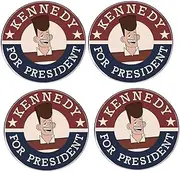 [ZENRUIMING] 4 KENNED FOR PRESIDENT Lapel Pins, Cartoon John F. Kennedy President Button Pins, Backpack Clothing Hat Accessories, Metal, no gemstone