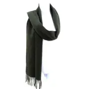 Barbour Men's Lambswool Scarf O/S Forest Green Fringed NWT FPL