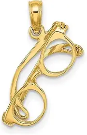 [JewelryWeb] 18.5mm Gold 3 d Moveable Sunglasses Charm