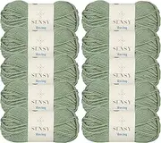 10 Skeins of Sensy Roving Yarn, 3.5 oz, 132 Yards, Gauge 5 Bulky (Lily Pad)