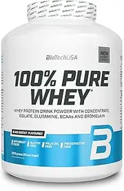 BioTechUSA 100% Pure Whey Protein Complex with bromelain Enzyme, Amino acids, Sugar and sweeteners, Palm Oil Free, 2.27 kg, Black Biscuit'