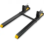 VEVOR Pallet Forks, 4000 lbs Clamp on Pallet Forks, 60" Total Length Heavy Duty Pallet Forks with Adjustable Stabilizer Bar, Tractor Bucket Forks for