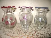 LENOX Set of 3 Hand Crafted Vases FLORAL SPIRIT 6 1/4" Crystal Tall NEW
