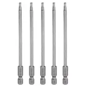5pcs H3.0 Hex Head Drill Bit Wrench 3mm Flat Tip 1/4" Shank 110mm Long Magnetic