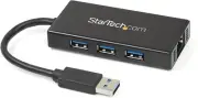 Startech.Com USB 3.0 Hub with Gigabit Ethernet Adapter - 5Gbps - 3 Port - NIC -