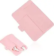MIRKUZI Hair Straightener, Heat Resistant Silicone Mat Bag, Silicone Mat for Curling Irons, Foldable Travel Hair Straightener Mat (Pink)
