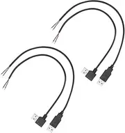 4PCS USB 2.0 Open End Cable 2 Core USB Male Open Cable Repair Connection Charger Cable 2 Core Power Bare Wire for LED Light Fan