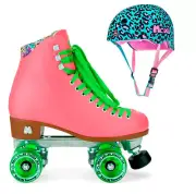 Moxi Combo Set - Beach Bunny Roller Skate (Watermelon) & Helmet (Leo) (Kid's Siz