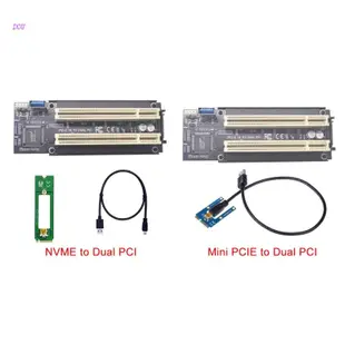 Dou NVME/Mini PCIE/PCI-Express X1 轉雙 PCI Riser 卡高效適配器轉換器 USB