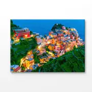 Town of Manarola La Spezia Italy Print 100% Australian Made 180x120cm (Stretched Canvas)
