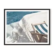 Pool Side Framed Printed Wall Art - Black