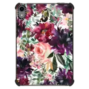 iPad mini (6th gen) iPad Impact Case Botanical burgundy purple pink green watercolor floral