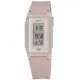 【CASIO 卡西歐】環保材質 輕薄長型 LED 計時碼錶 鬧鈴 電子 橡膠手錶 莫蘭迪粉色 22mm(LF-10WH-4)