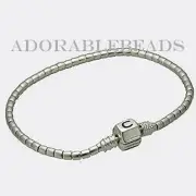 Authentic Chamilia Silver Terrazzo Beaded Bracelet with Snap Lock 7.9" 1015-0003