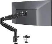 MOUNTUP Ultrawide Monitor Arm for Max 40 Inch Screen, Heavy Duty Monitor Desk Mount Support 6.6-30.9lbs, Gas Spring Computer Monitors Stand for Desk, VESA Mount with Clamp & Grommet Base