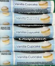 Five Chapstick Vanilla Cupcake Lip Balm Lot New