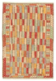 Vintage Hand Woven Kilim Rug 6'5" x 9'7" Traditional Wool Carpet