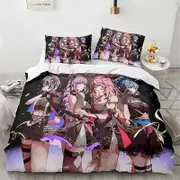 f1230 Bed Sheets Genshin Impact Bedding Set,Duvet Cover Comforter Bed Set Quilt Cover Pillowcase,King Queen Twin Size Boys Girls AdultseBed Sheets R