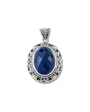Samuel B. 18K & Silver 4.90 ct. tw. Sapphire Pendant