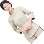 [MOBUTOFU] Spa Salon Suit Nurses Scrub Tops Mens Scrub Top Spa Work Clothes Nurse Scrub Pants Suits Haircut Smock Medical Clothing Mens Manicure Kit Nurse Clothes Beige