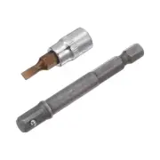 FD4 Slotted Bit Socket, 1/4" Drive 1.5" Length W Hex Shank Power Drill Adapter