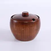 Seasoning Box Condiment Set Wooden Condiment Cups Containers
