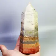1.27lb Natural Ocean Jasper Agate Geode Crystal Tower Wand Point Healing Mineral