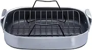 HexClad Hybrid Nonstick Roasting Pan with Rack, Dishwasher-Friendly and Oven-Safe Up to 900°F, Compatible with All Cooktops