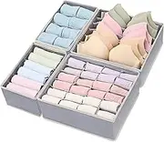 4 Pack Foldable Mesh Underwear Organiser Box Drawer Storage for Socks, Bras & Panties Large Capacity Eco-Friendly Fabric Bins for Wardrobe & Home Organisation